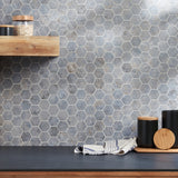 Portrait Ocean Blue 2" Hexagon Matte Porcelain Mosaic Tile - Lux Tile