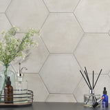 Ava Sabbia Gray 8" Hexagon Matte Porcelain Tile - Lux Tile