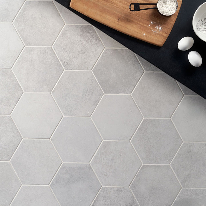 Lux Tile Terra Pompeii Blanco 8" Hexagon Matte Porcelain Tile