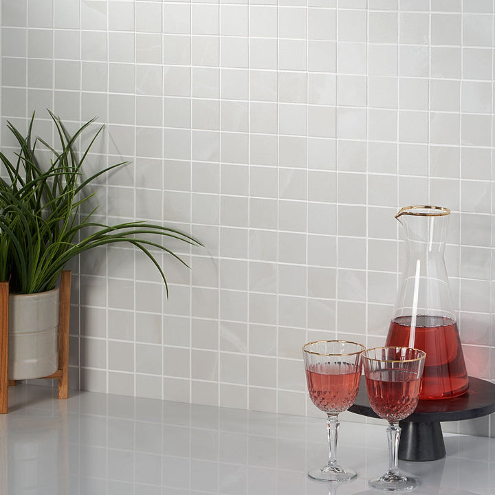 DreamStone Aztec Onyx Bianco 2x2 Matte Porcelain Mosaic Tile