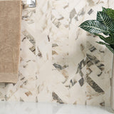 Dreamstone Calacatta Rustico Chevron Polished Porcelain Mosaic Tile