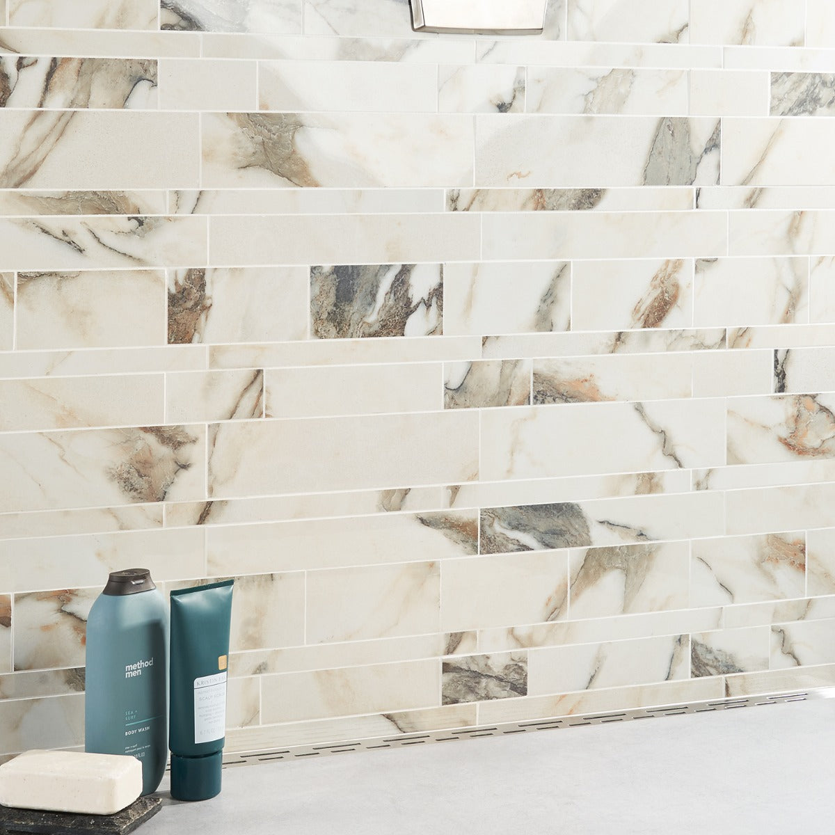 Dreamstone Calacatta Rustico Polished Porcelain Mosaic Tile