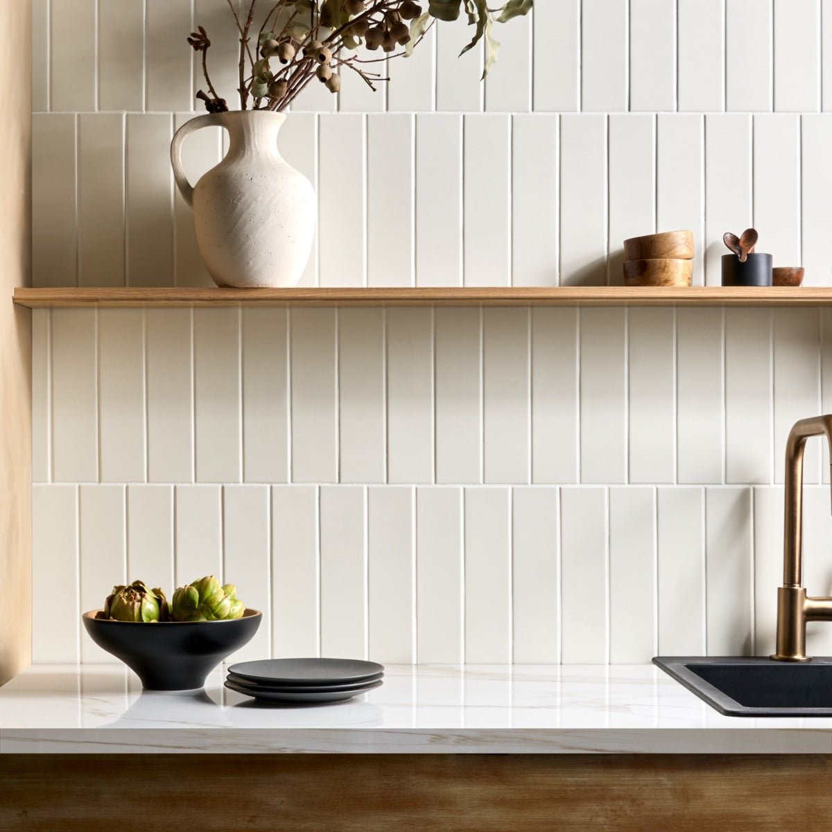 Roller White Matte Porcelain Subway Tile 3x11"