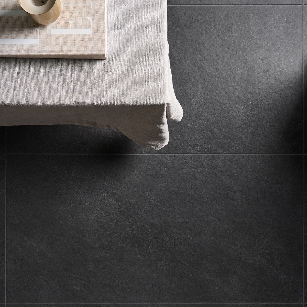 Era Charcoal Black 24x48 Matte Porcelain Tile - Lux Tile