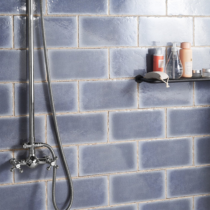 Jamesport Blue 6"x12" Glossy Porcelain Subway Tile by Lux Tile