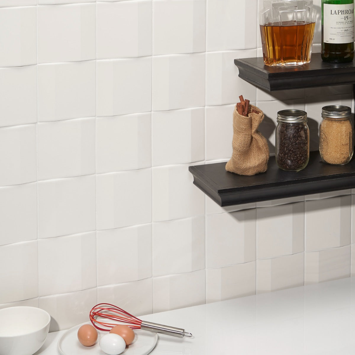 Zeal Edge 3D White 5x5 Matte Porcelain Tile - Lux Tile