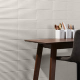 Zeal Linear 3D Matte Porcelain Tile - 5x10 White