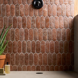 Corali Canyon Terracotta 3x9 Textured Matte Ceramic Tile by Lux Tile