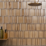 Kinro Golden Brown 6x6 3D Matte Porcelain Tile by Lux Tile
