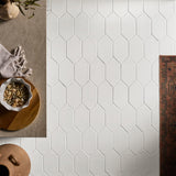Morocco Blanco White 4x8 Picket Glossy Porcelain Tile by Lux Tile