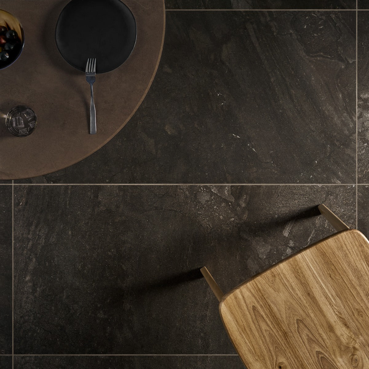 Santo Charcoal Black 24x48 Matte Porcelain Tile - Lux Tile