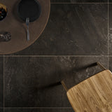 Santo Charcoal Black 24x48 Matte Porcelain Tile - Lux Tile