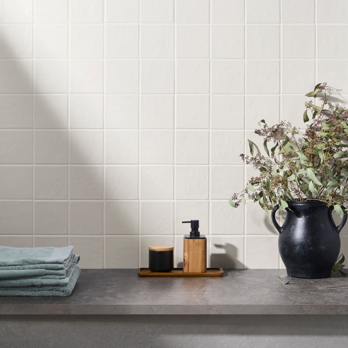 Stacy Garcia Valenova White 5x5 Matte Ceramic Tile