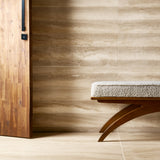 Lumar Waves 3D Travertino Crema Beige 24x48 Matte Porcelain Tile