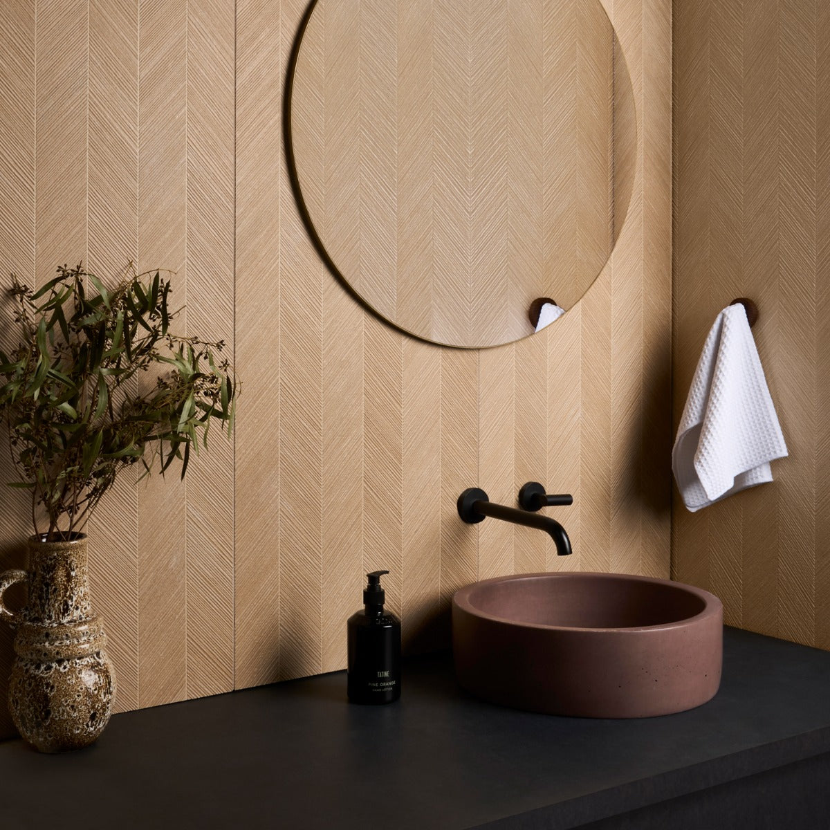 Briona Hazelnut Brown 18x48 Textured Wood Look Matte Ceramic Tile