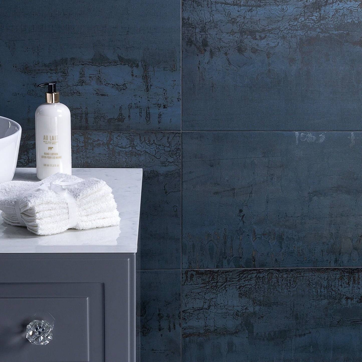 Angela Harris Inspira Metallic Blue 12x24 Matte Porcelain Tile
