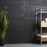 Lux Tile Rethink Decoro Leather Black 12x24 Textured Matte Porcelain Wall Tile