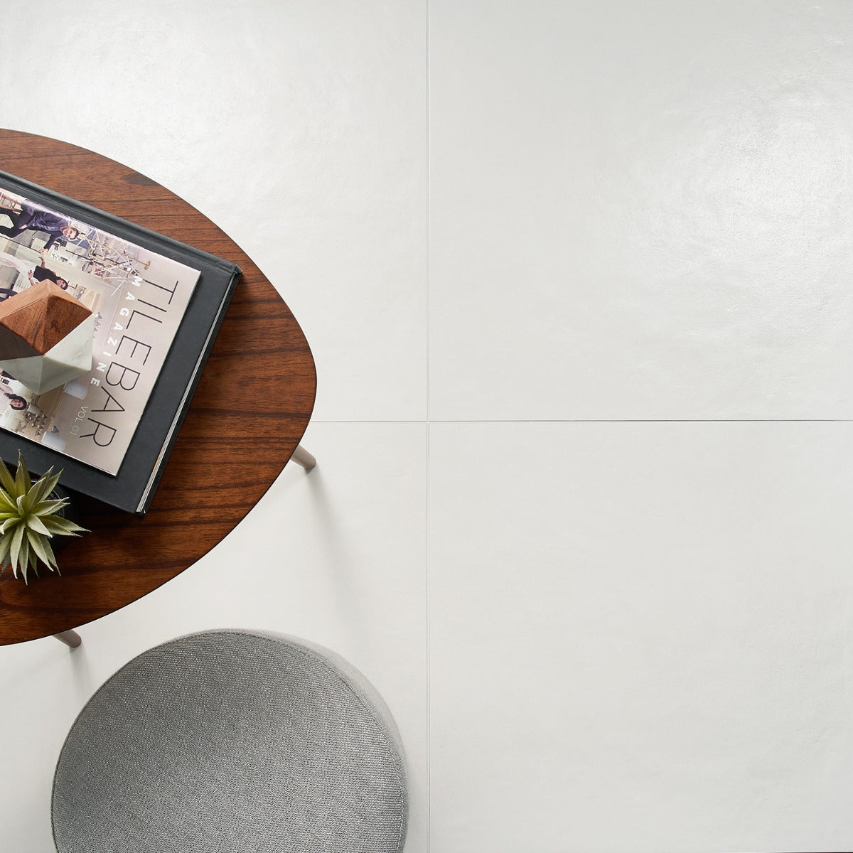 Rethink Plaster White Matte Porcelain Tile - 24x24, Made in Italy