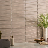 Axelle Dune Beige 3D Glossy Ceramic Subway Tile - 3x12