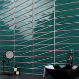 Axelle Emerald Green 3x12 3D Glossy Ceramic Subway Tile