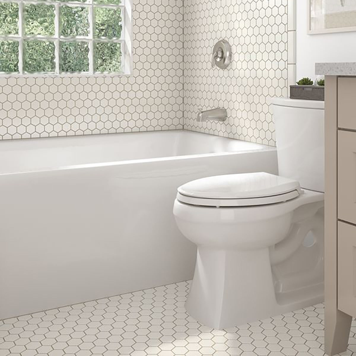 Serenity Pearl Beige 2" Hexagon Matte Porcelain Mosaic Tile - Lux Tile