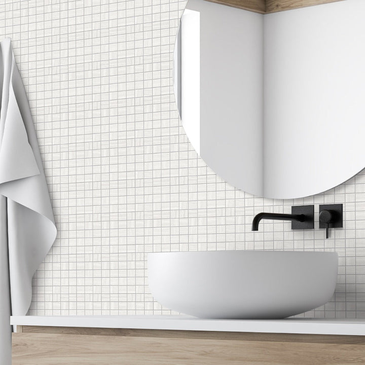 Miles Bright White 2x2 Matte Porcelain Mosaic Tile by Lux Tile