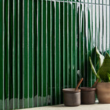 Kanbina Jungle Green 5x18 Crackled Glossy Ceramic Mosaic Tile