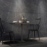 Whitney Ardesia Charcoal Black and Gold Line 24x48 Matte Porcelain Wall Tile