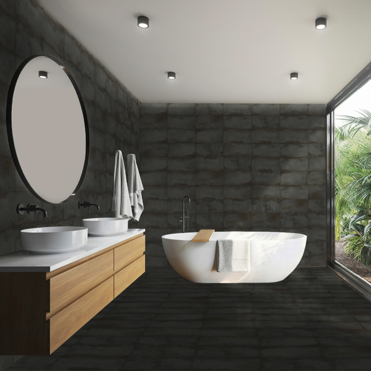 Angela Harris Flatiron Black 12x24 Matte Porcelain Tile