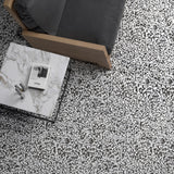 Lux Tile Terrazzo Hex Nero Black & White 9" Matte Porcelain Tile