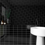 Park Hill Black 3x6 Polished Porcelain Subway Tile - Tilebar