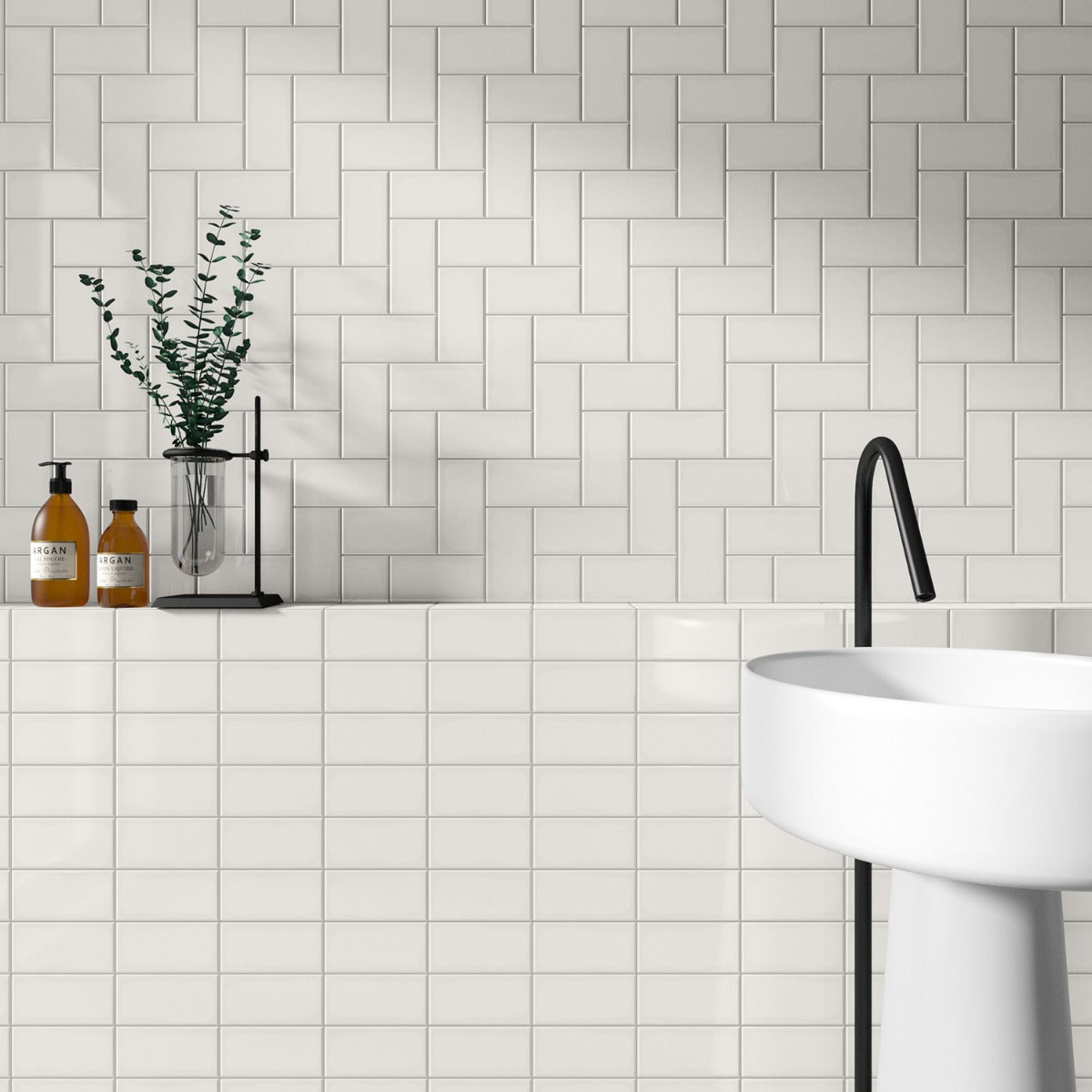 Park Hill Monumental Mist White 3x6 Polished Porcelain Subway Tile