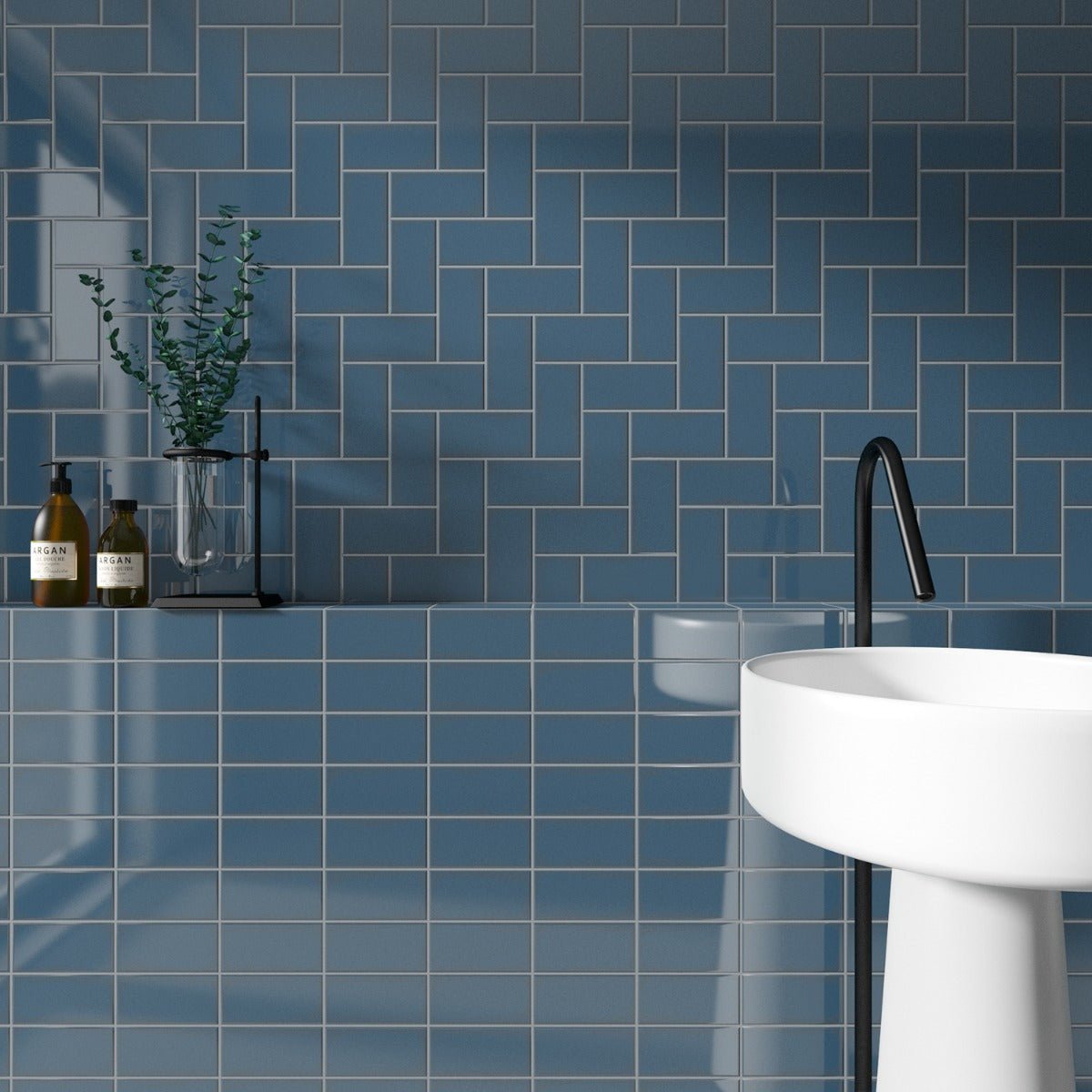 Park Hill Blue 3x6 Polished Porcelain Subway Tile
