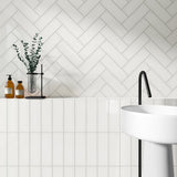 Park Hill White 4x12 Polished Porcelain Subway Tile - Tilebar
