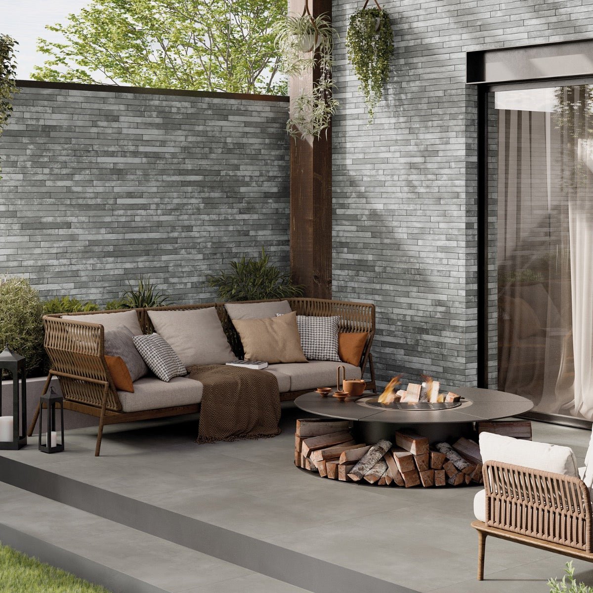 English Brick Light Gray Matte Porcelain Tile - 2x18