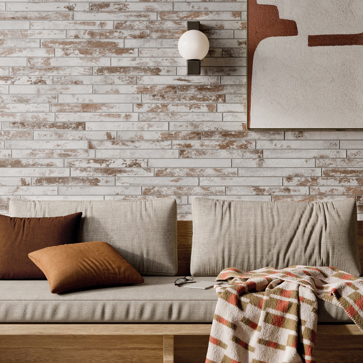 English Brick White 2x18 Matte Porcelain Tile - Tilebar