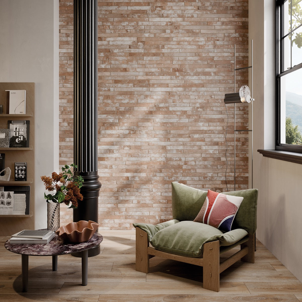 Lux Tile English Brick Sand Terracotta 2x18 Matte Porcelain Tile
