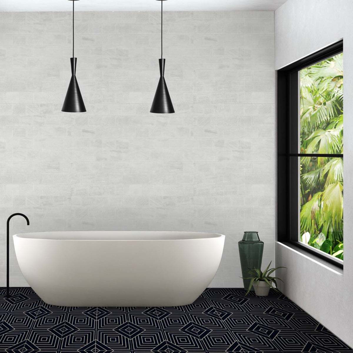 B2W Black & White Matte Porcelain Tile 8x8 - Lux Tile