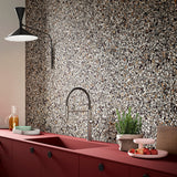 Lux Tile Chips Macro Nero Black 8x8 Matte Porcelain Tile