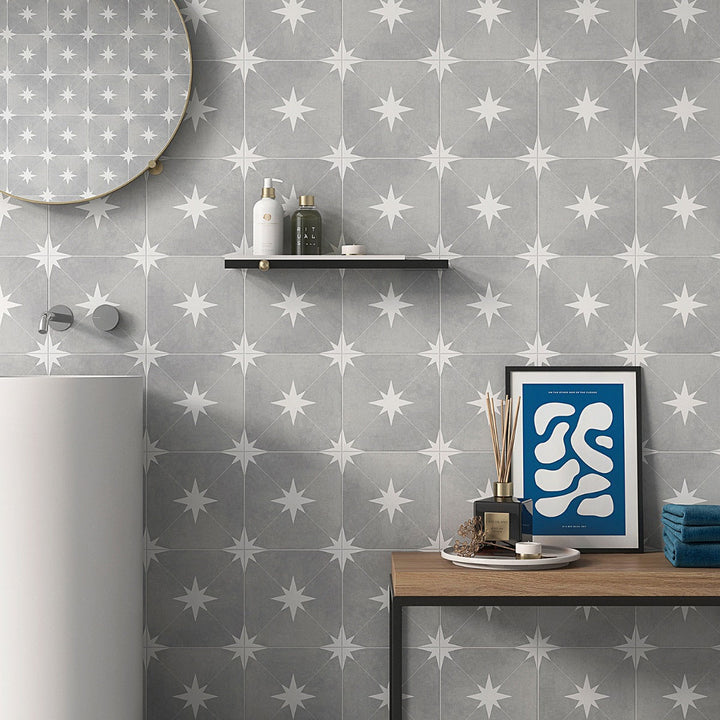 Tau Gris Gray 9x9 Matte Porcelain Tile - Lux Tile
