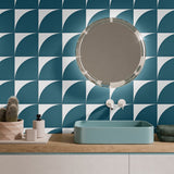 Stacy Garcia Maddox Deco Teal Blue 8x8 Matte Porcelain Tile