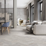 Kenridge Chevron Gray 24x48 Matte Porcelain Tile - Lux Tile