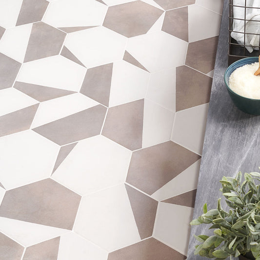 HexArt Pop Gris 8" Hexagon Matte Porcelain Tile - Lux Tile