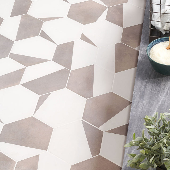 HexArt Pop Gris 8" Hexagon Matte Porcelain Tile - Lux Tile