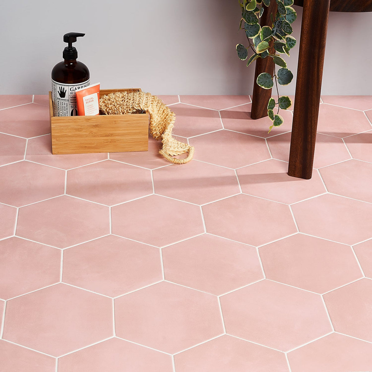 HexArt Rose Pink 8" Hexagon Matte Porcelain Tile - Lux Tile