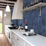 Art Geo Blue 8x8 Matte Porcelain Tile by Elizabeth Sutton