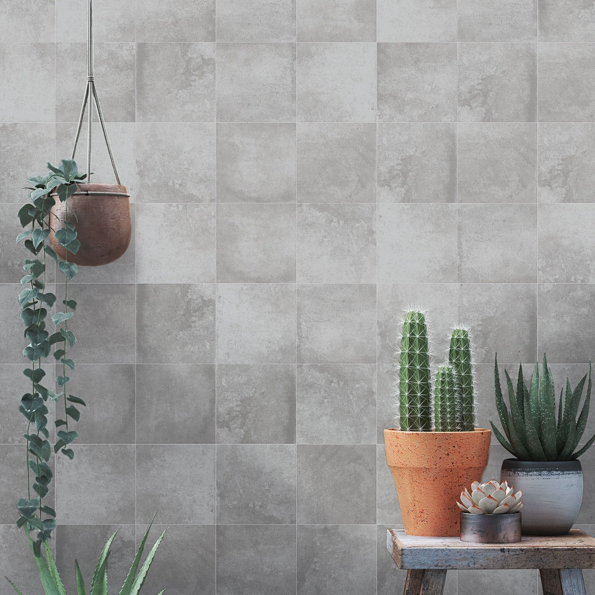 Art Geo Gray 8x8 Matte Porcelain Tile by Elizabeth Sutton