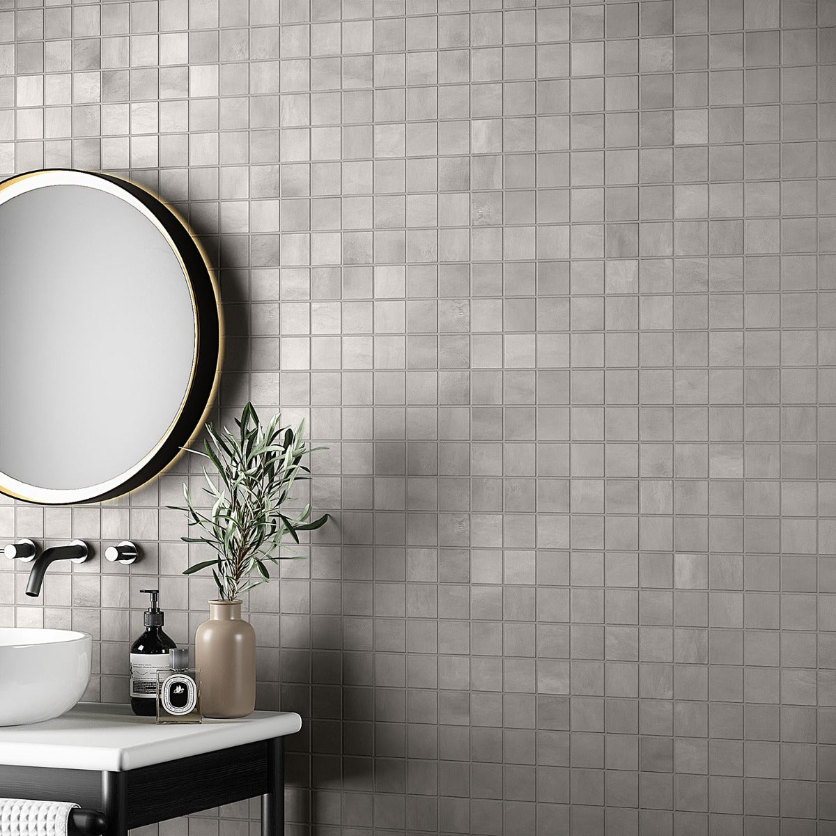 Clay Awake Gray 2x2 Matte Porcelain Mosaic Tile - Lux Tile