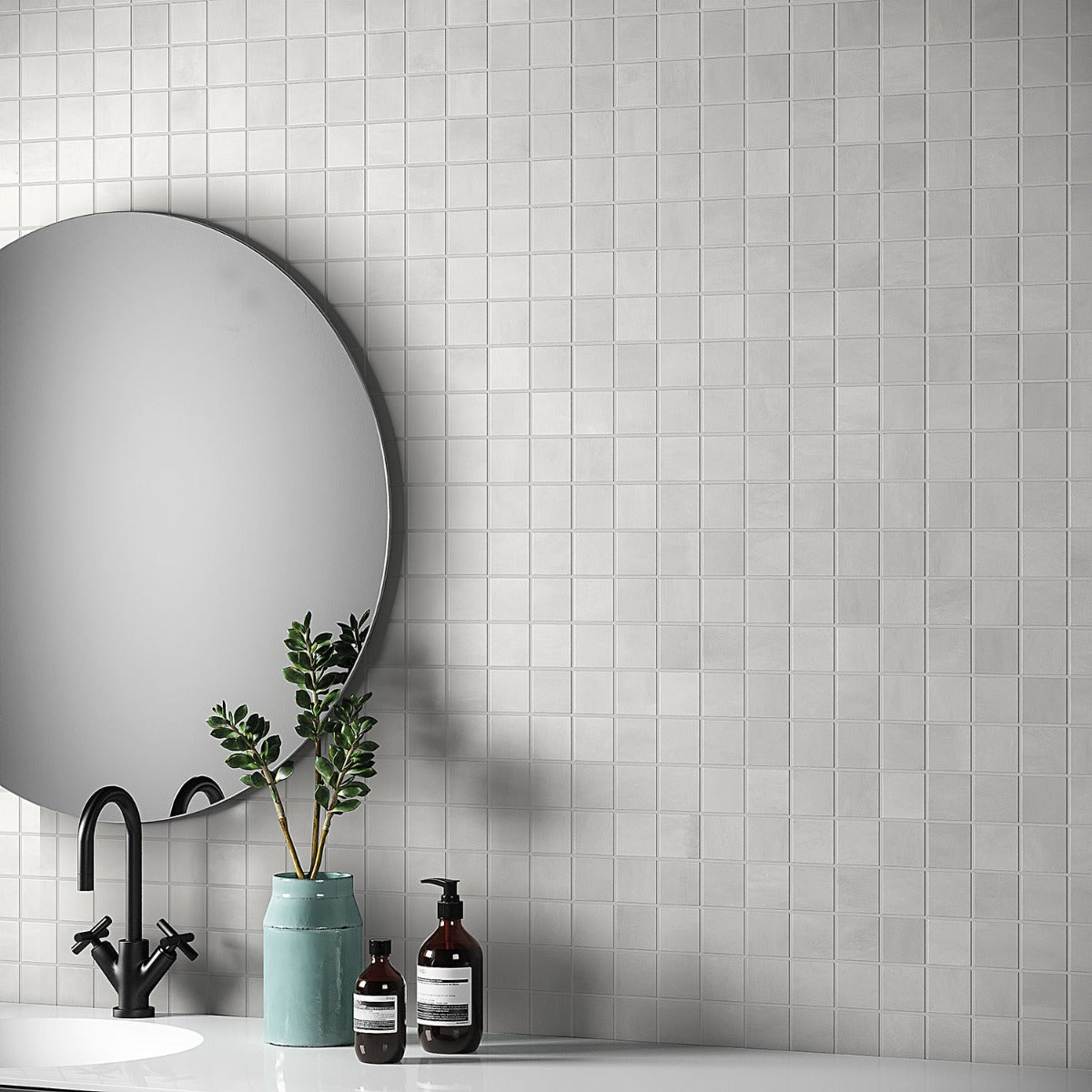 Clay Delight Gray 2x2 Matte Porcelain Mosaic - Lux Tile