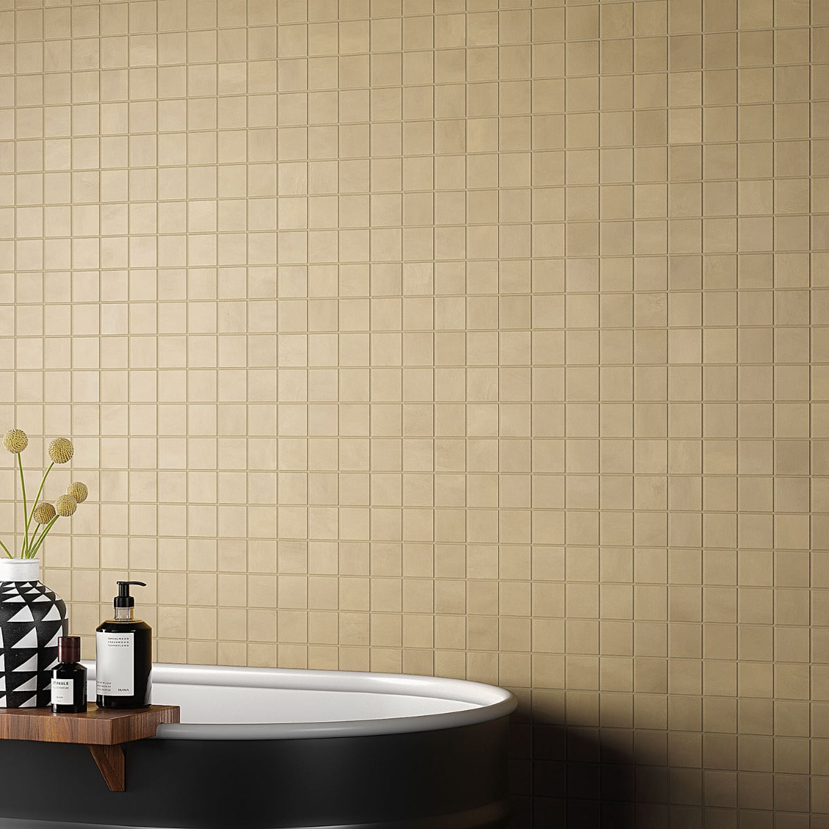 Clay Glee Gold 2x2 Matte Porcelain Mosaic Tile